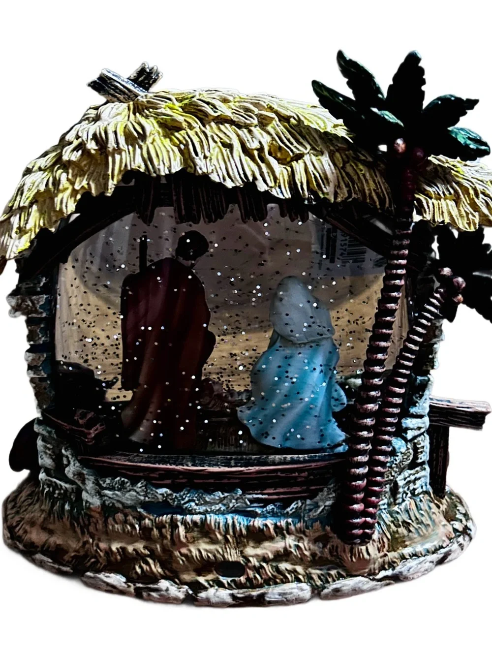 Roman ~ Holy Family & Animals W/ Stable ~ Lighted Swirl Water Lantern ~ New